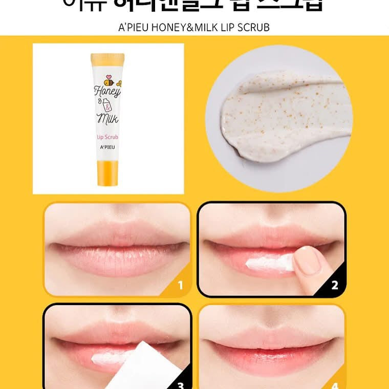 A'PIEU Honey & Milk Lip Scrubسكرب العسل للشفاه