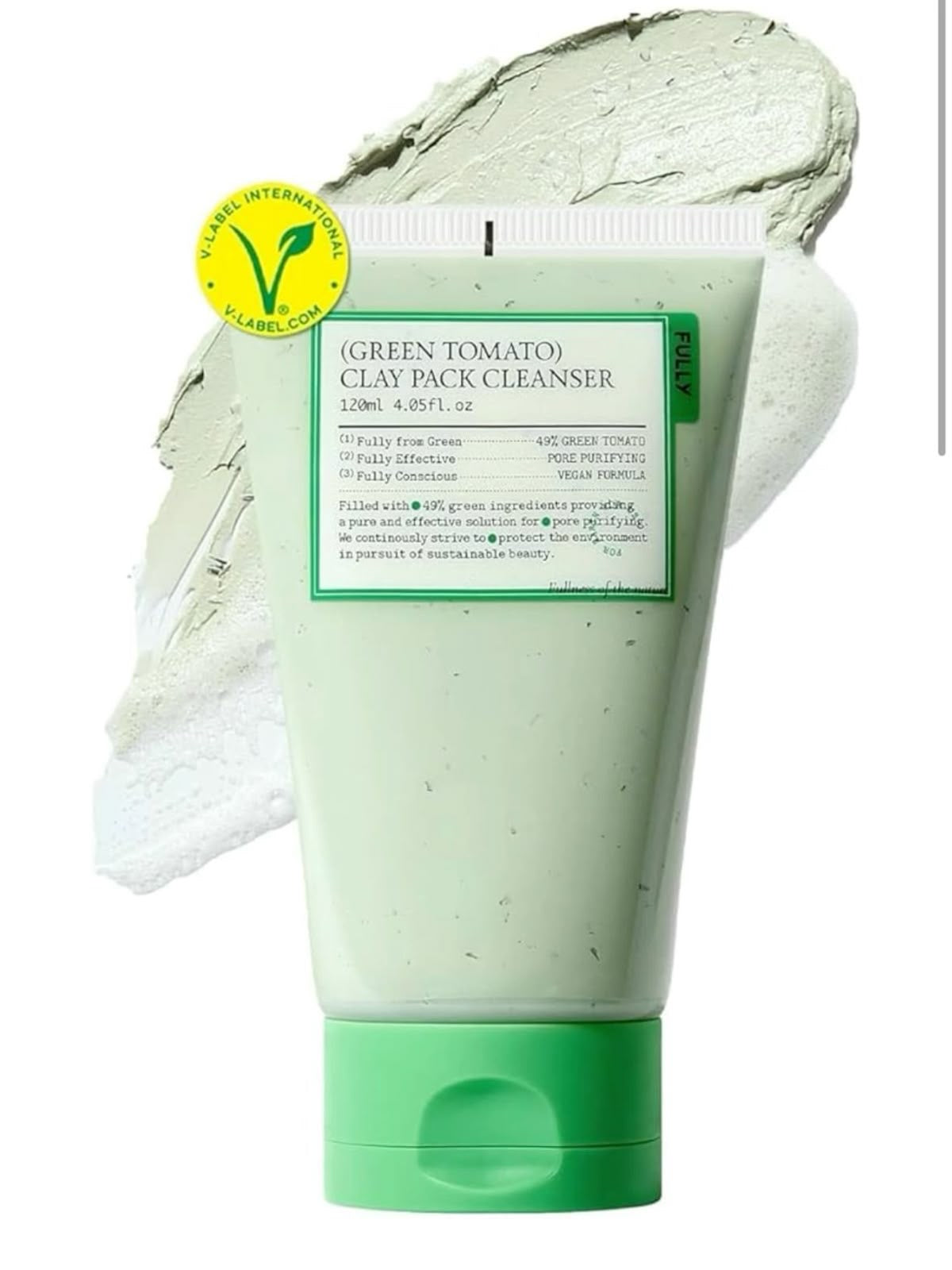 FULLY Green Tomato Clay Pack Cleanserغسول وماسك الطين بالطماطم