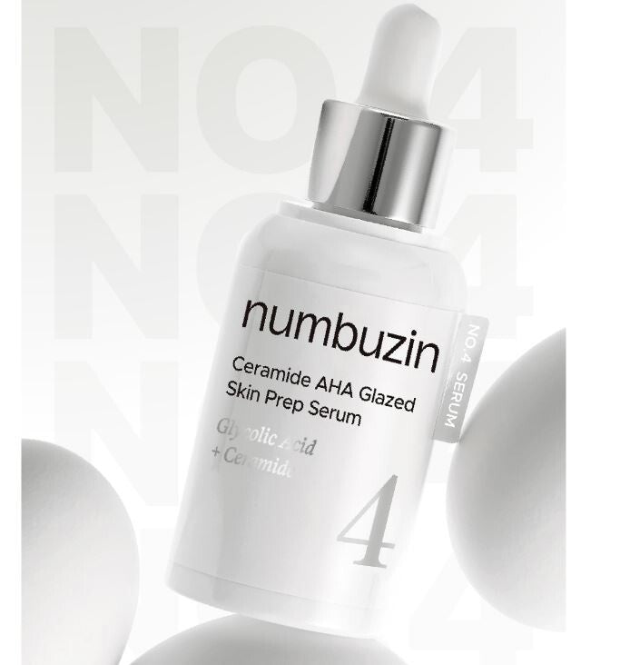 numbuzin 4 Ceramide AHA Glazed
Skin Prep Serumسيروم تقشير وترطيب