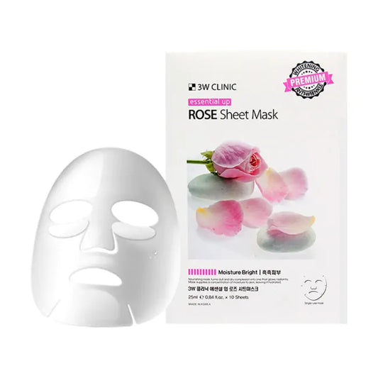 3w clinic rose sheet mask ماسك الورد