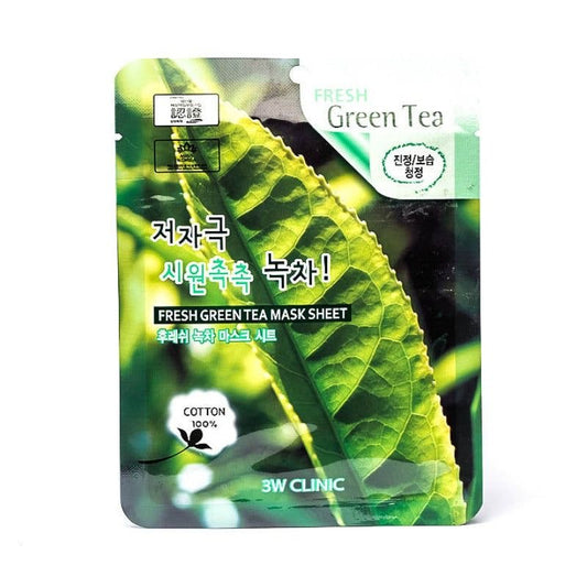 3w clinic fresh green tea mask sheet ماسك الشاي الاخضر