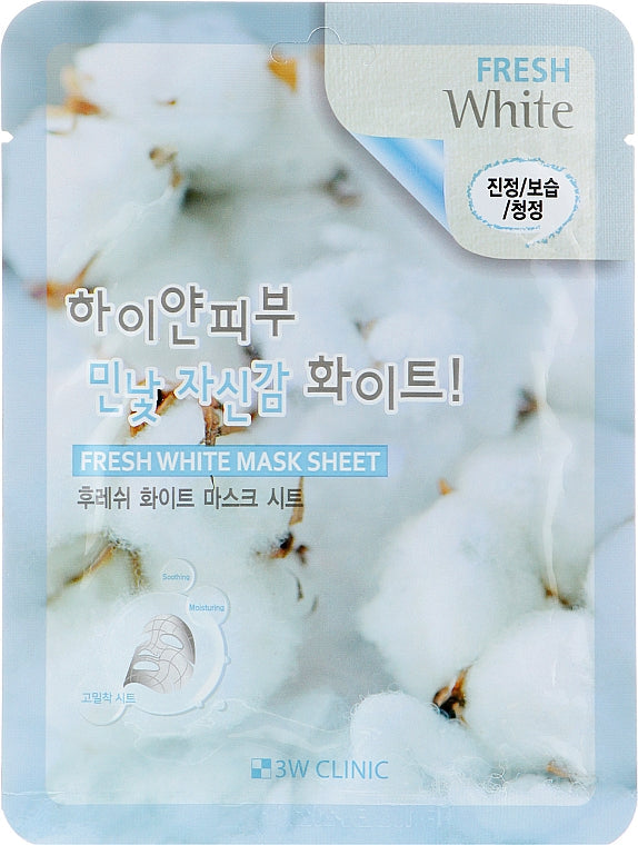 3w clinic fresh white mask sheet ماسك القطن