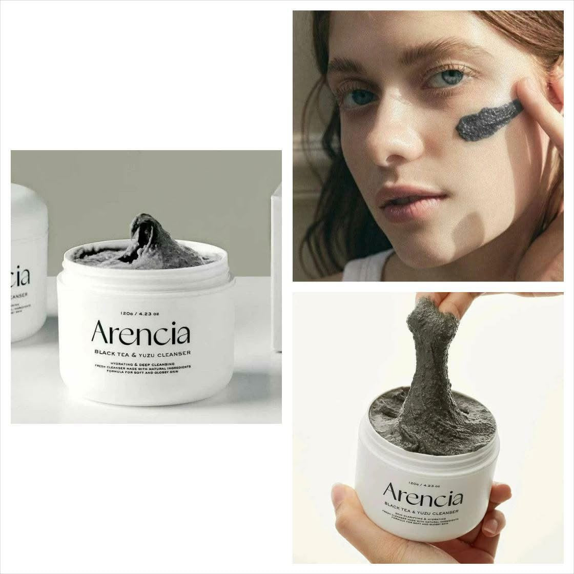 ARENCIA Black Tea & Yuzu Rice Mochi Cleanser غسول ارينسيا بالشاي الاسود
