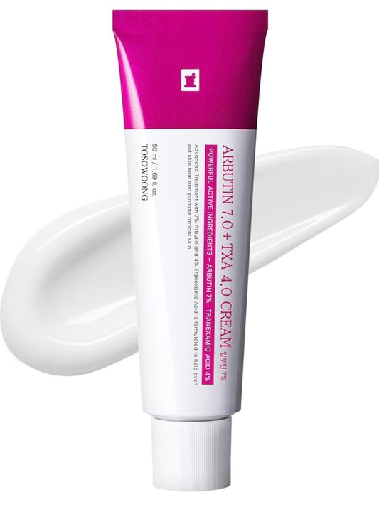 TOSOWOONG Arbutin 7% + TXA 4%
Cream كريم بالترانسيميك والاربيوتين